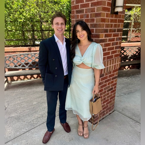 Collective the Label Twist Front Midi Dress in Sage Green - Picture 4 of 4